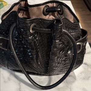 Cole Haan Black Woven Shoulder Bag